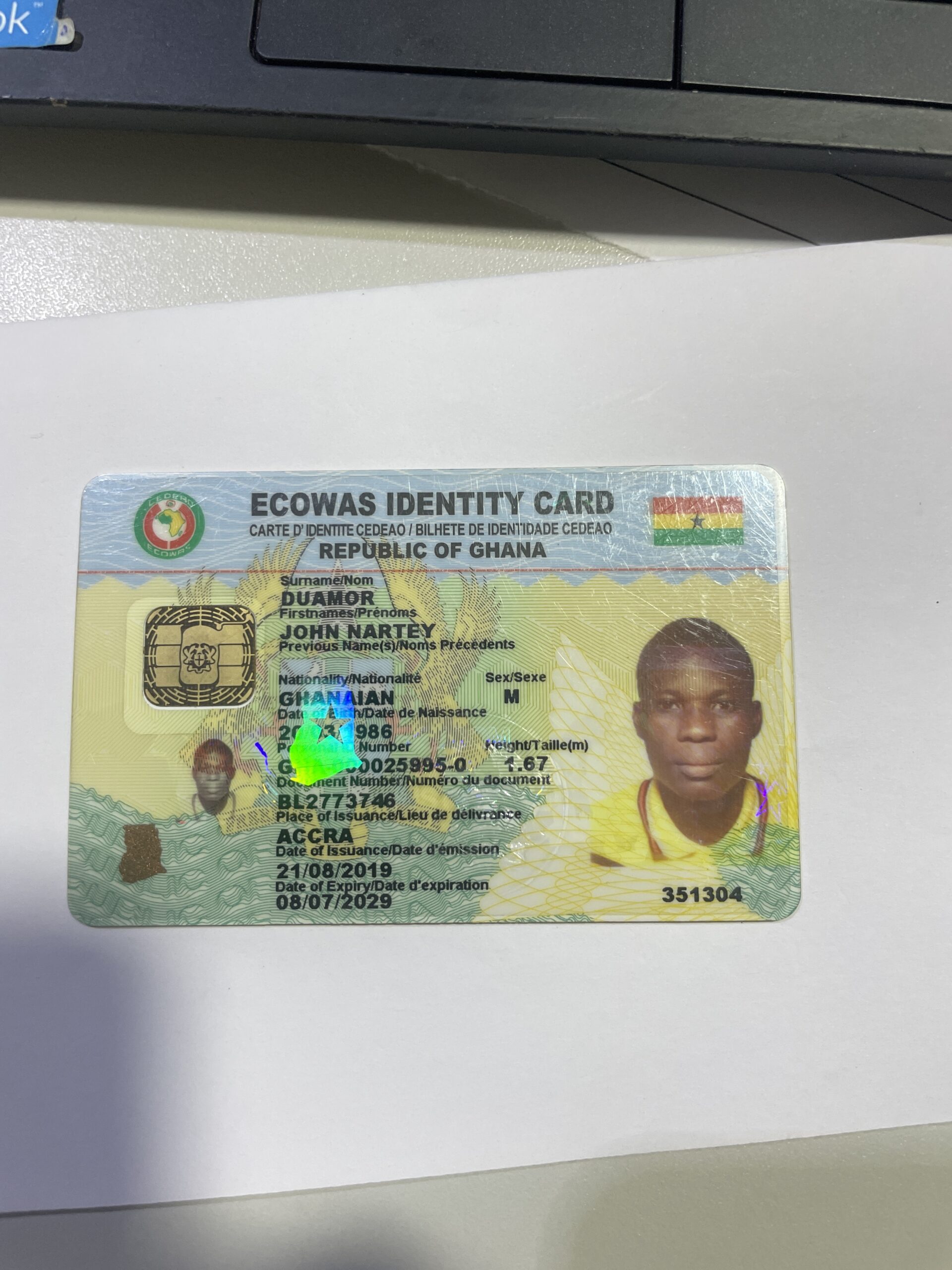 Upload ID Card (Ghana Card):: image